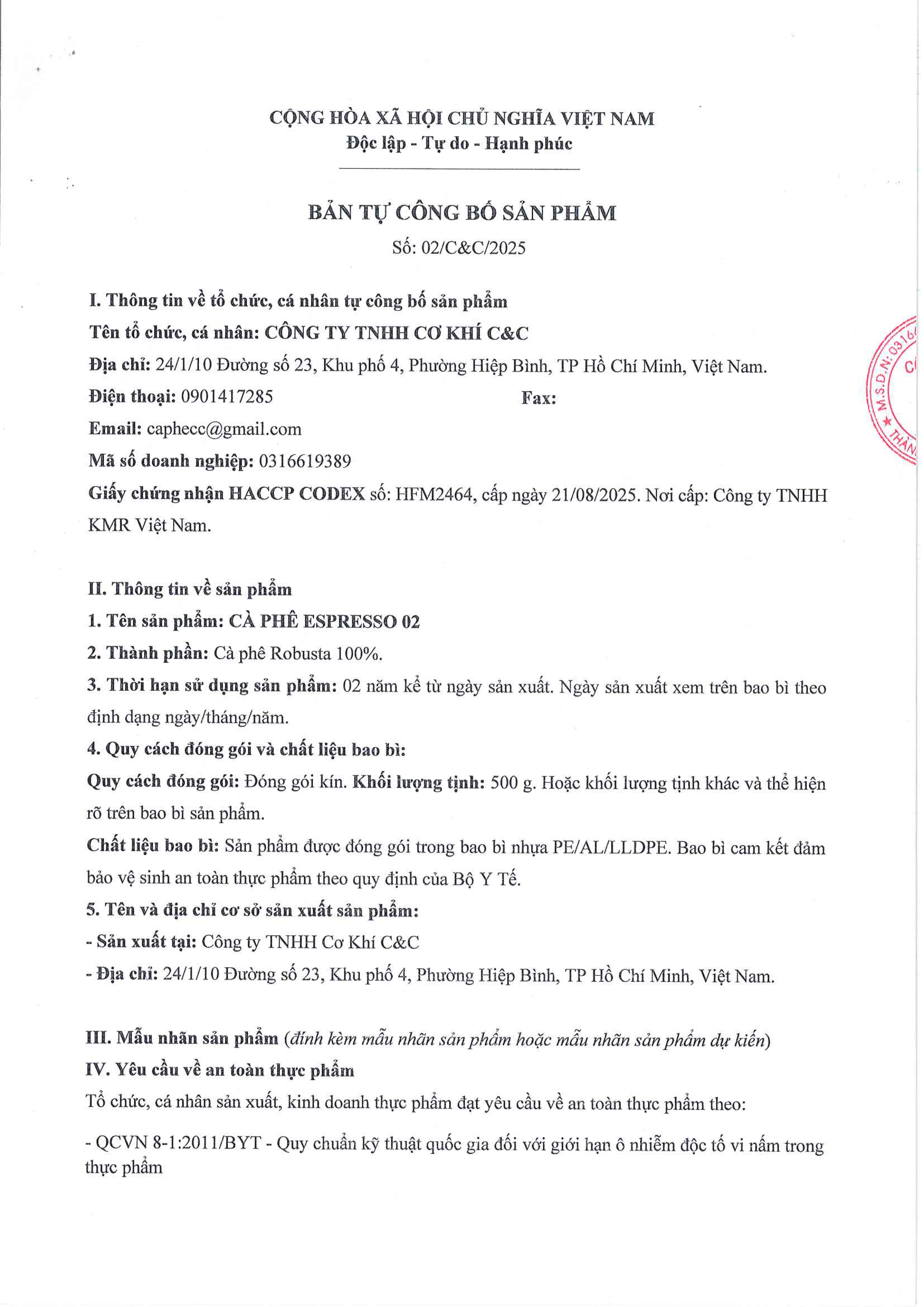C&ocirc;ng bố sản phẩm C&agrave; ph&ecirc; C&C Coffee