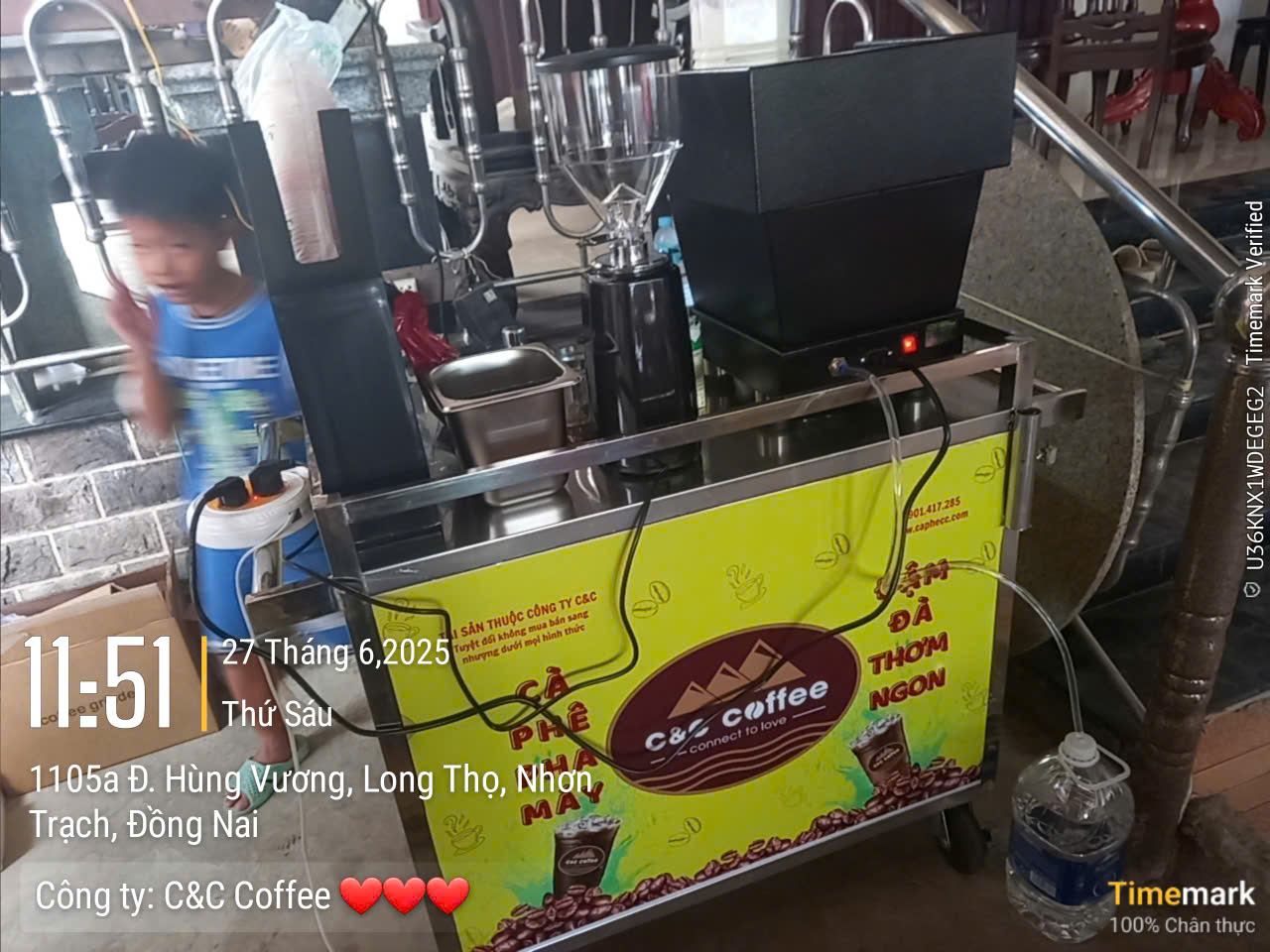 Chúc mừng chị Diễm Trinh ở Nhơn Trạch Đồng Nai đến với mô hình cà phê pha máy cùng C&#038;C Coffee