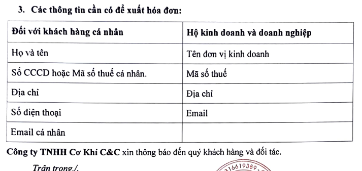 THÔNG BÁO Điều chính giá bán cà phê theo quy định thuế mới