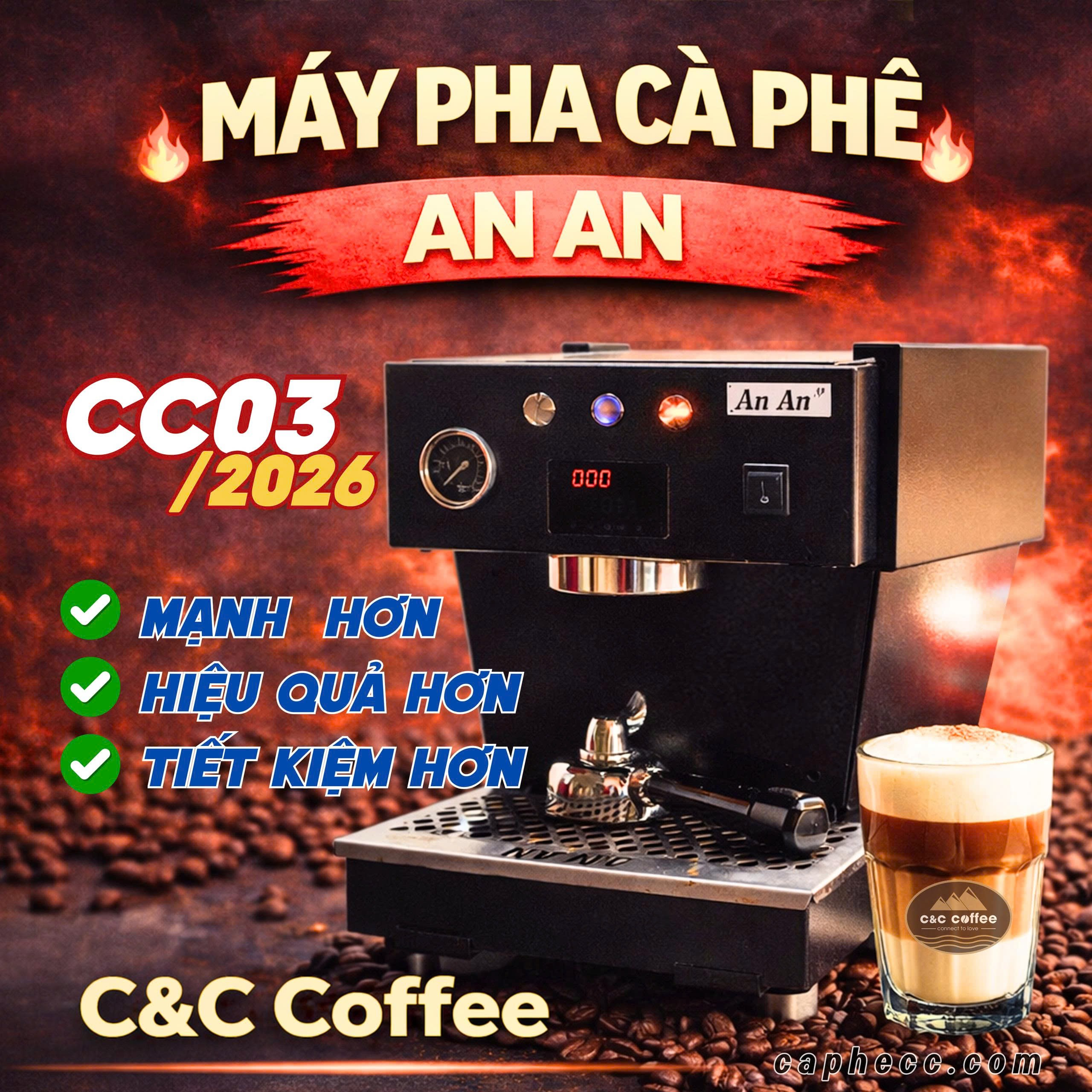 MÁY PHA CÀ PHÊ CC03 (2026) – SỨC MẠNH HIỆU QUẢ CHO MỌI QUÁN CÀ PHÊ