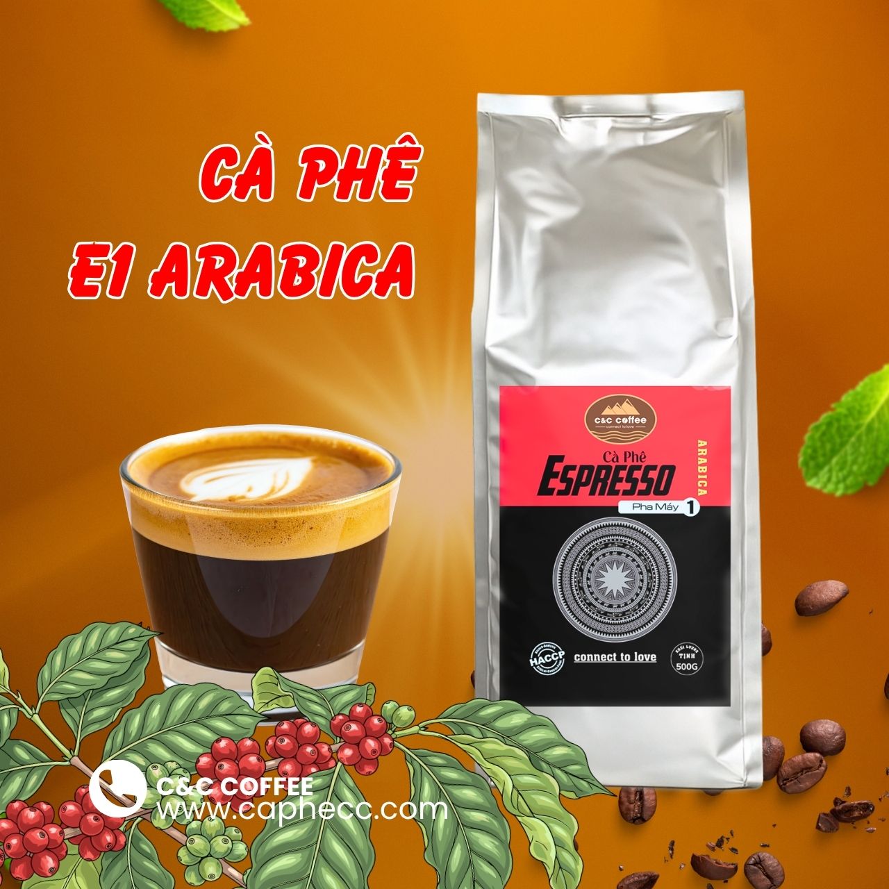 Cà phê E1 Arabica cao cấp thanh chua tinh tế dễ uống 100% arabica nguyên chất