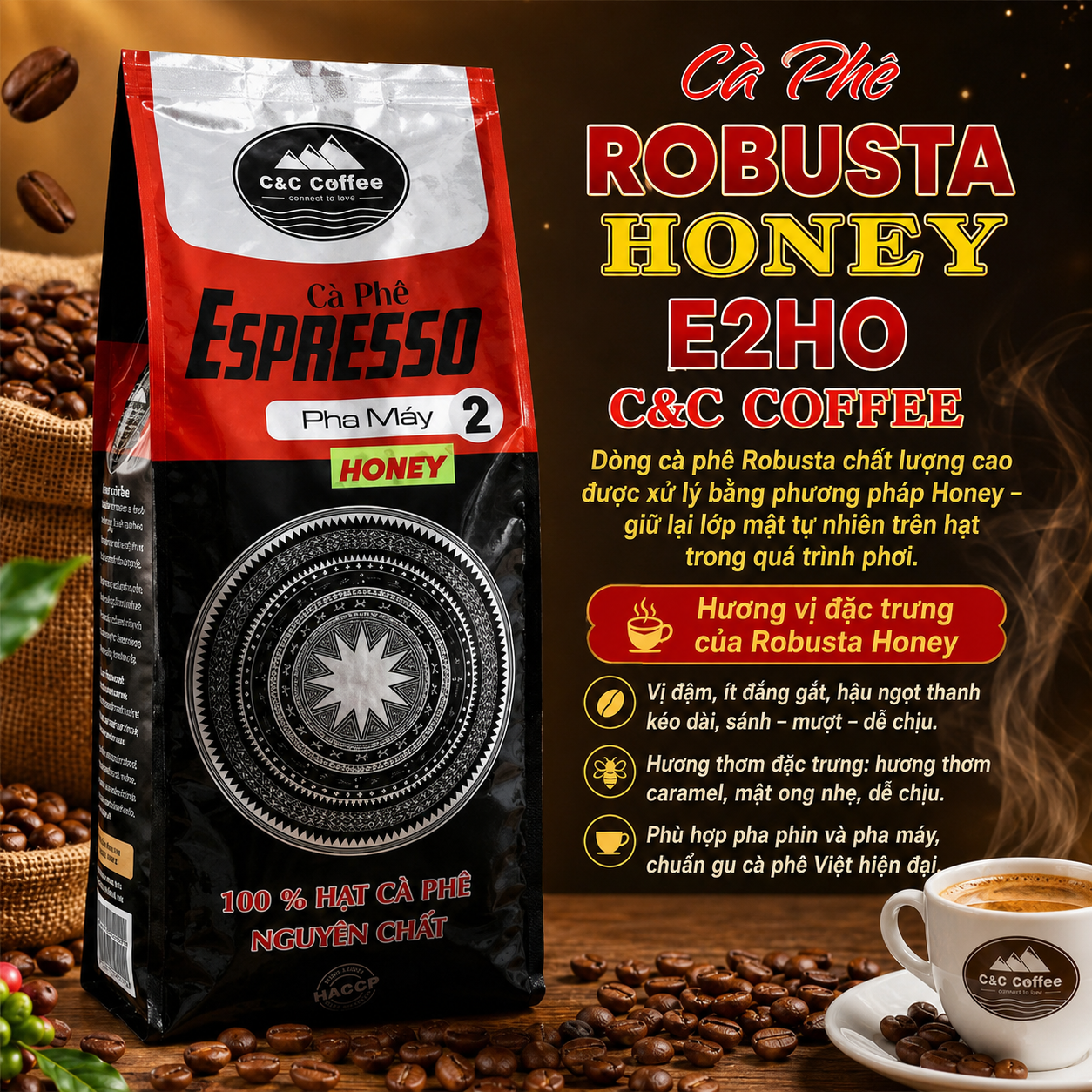 Cà phê E2 Honey - Nâng tầm hương vị cà phê