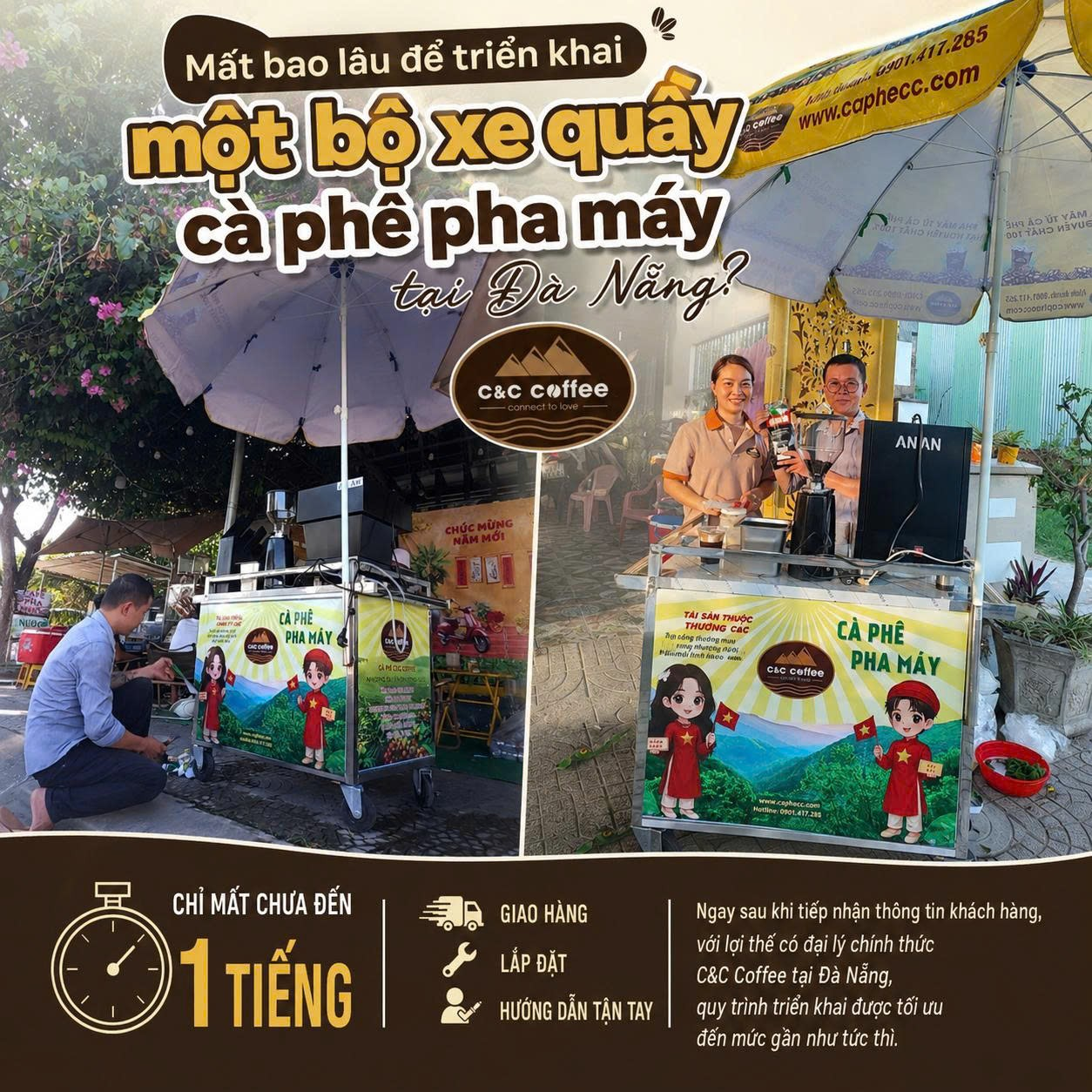 MẤT BAO LÂU ĐỂ TRIỂN KHAI MỘT BỘ XE QUẦY CÀ PHÊ PHA MÁY TẠI ĐÀ NẴNG?
