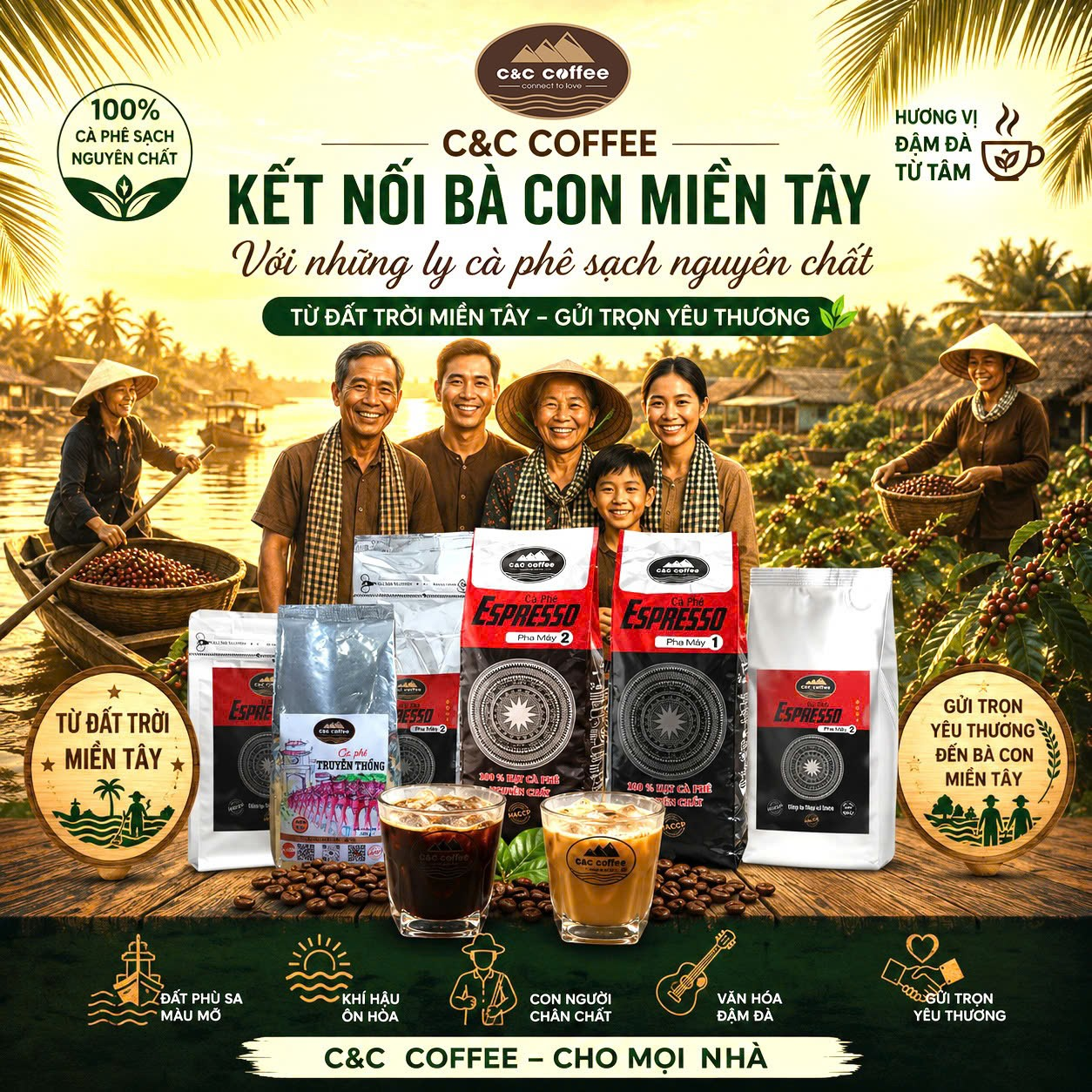 KẾT NỐI BÀ CON MIỀN TÂY – VỚI NHỮNG LY CÀ PHÊ SẠCH NGUYÊN CHẤT