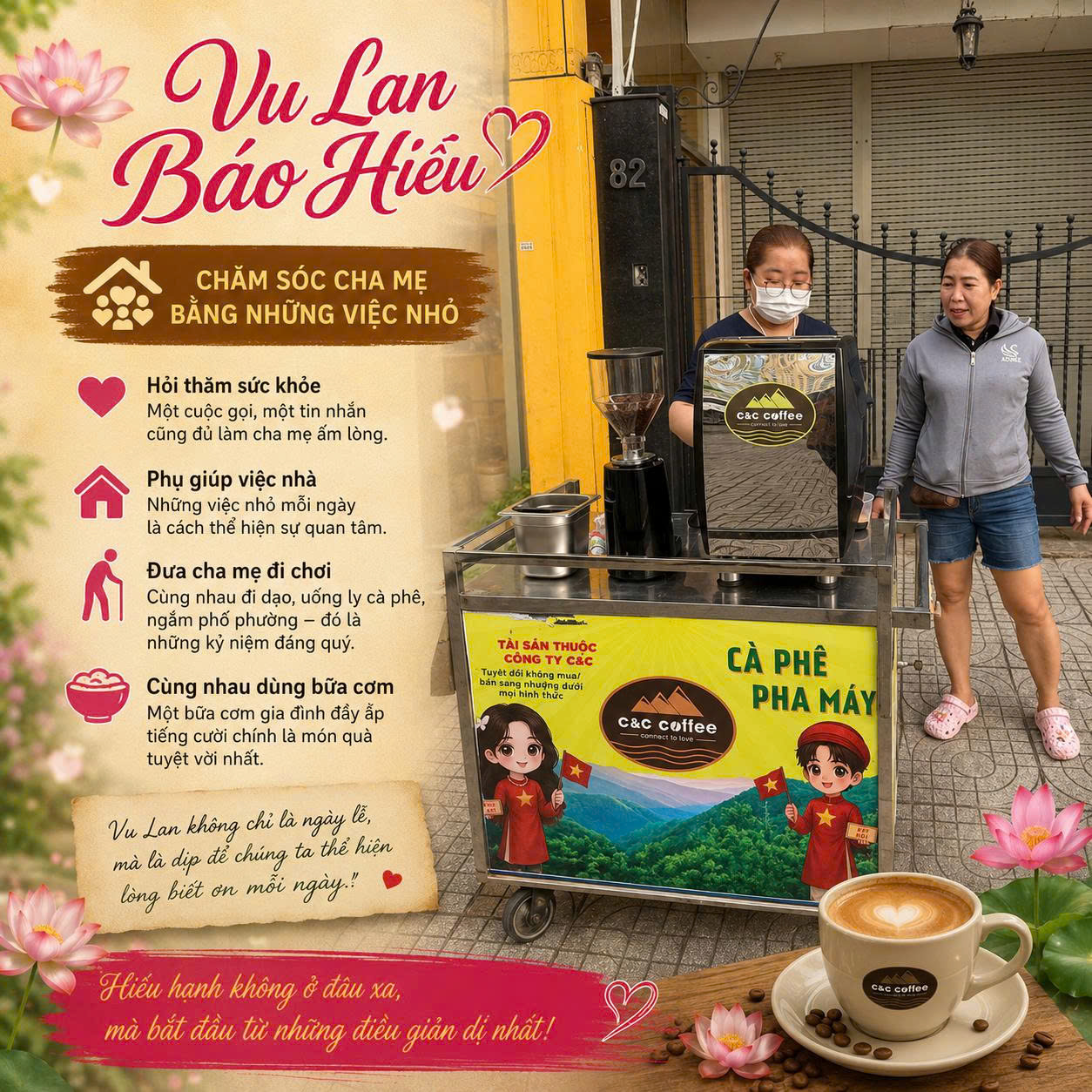 THÁNG VU LAN – KẾT NỐI YÊU THƯƠNG CÙNG C&C COFFEE