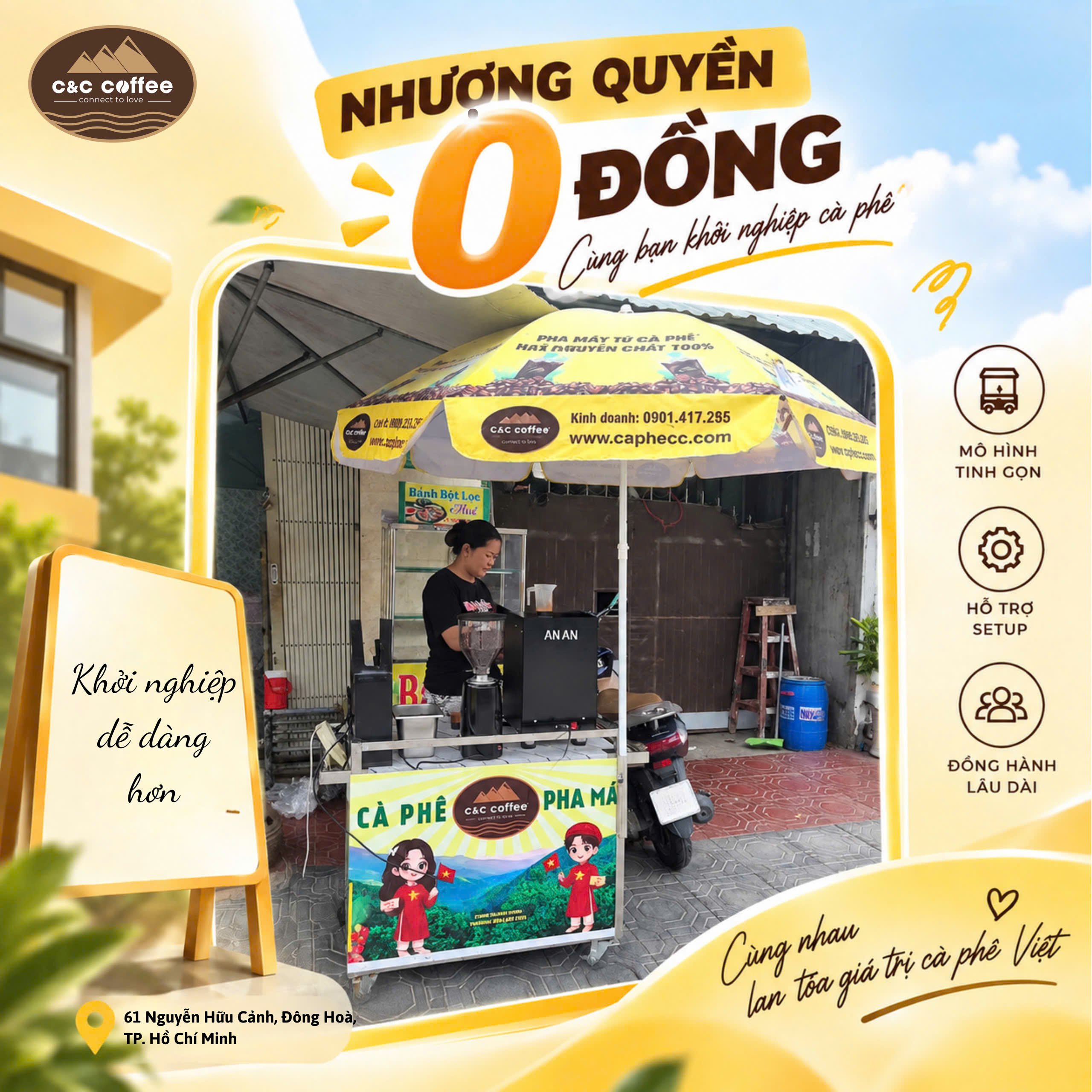 Điểm nhượng quyền mới ở Đông Hòa TP HCM