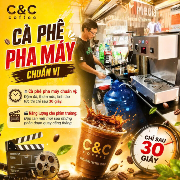 C&C Coffee Có Mặt Tại Phim Trường Zoom Media Gò Vấp: Năng Lượng Cho Ekip & Nghệ Sĩ