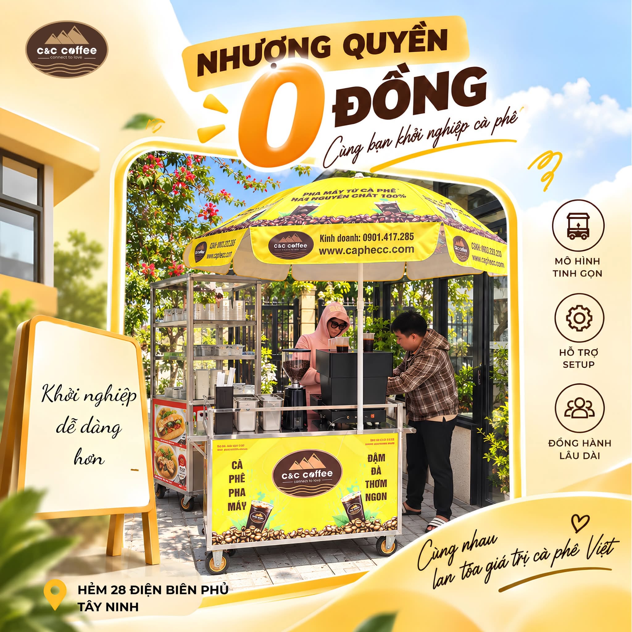 C&C Coffee thêm điểm bán tại hẻm 28 Điện Biên Phủ, Tây Ninh