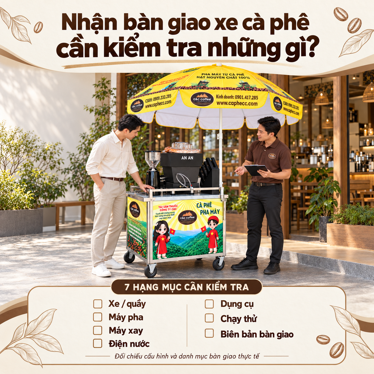 Checklist Bàn Giao Xe Cà Phê: Xe, Máy, Quầy Cần Kiểm Tra Gì?