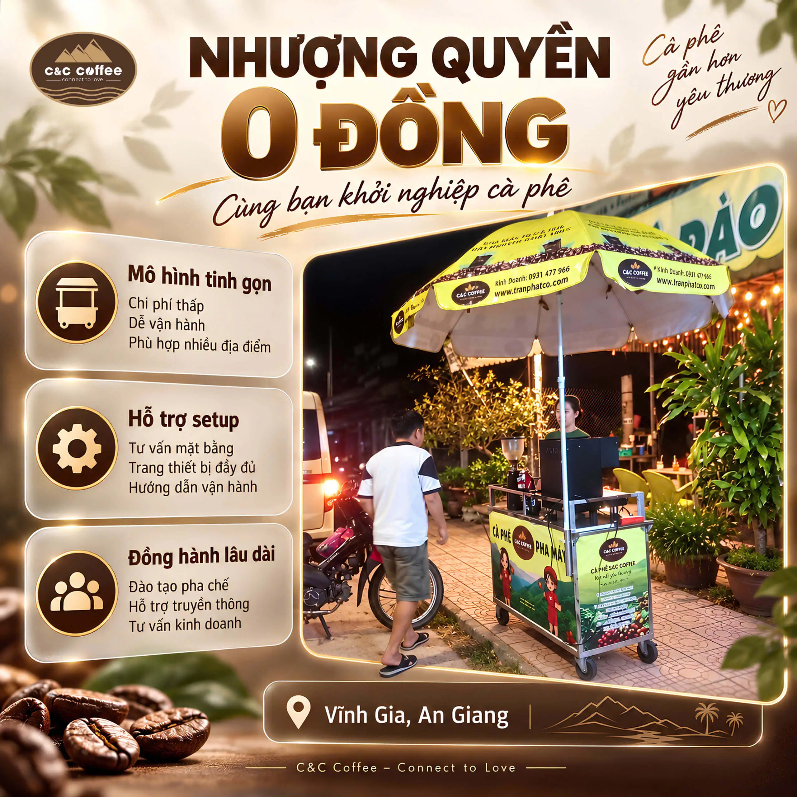 C&C Coffee có mặt tại Vĩnh Gia, An Giang: Thêm một điểm bán mới