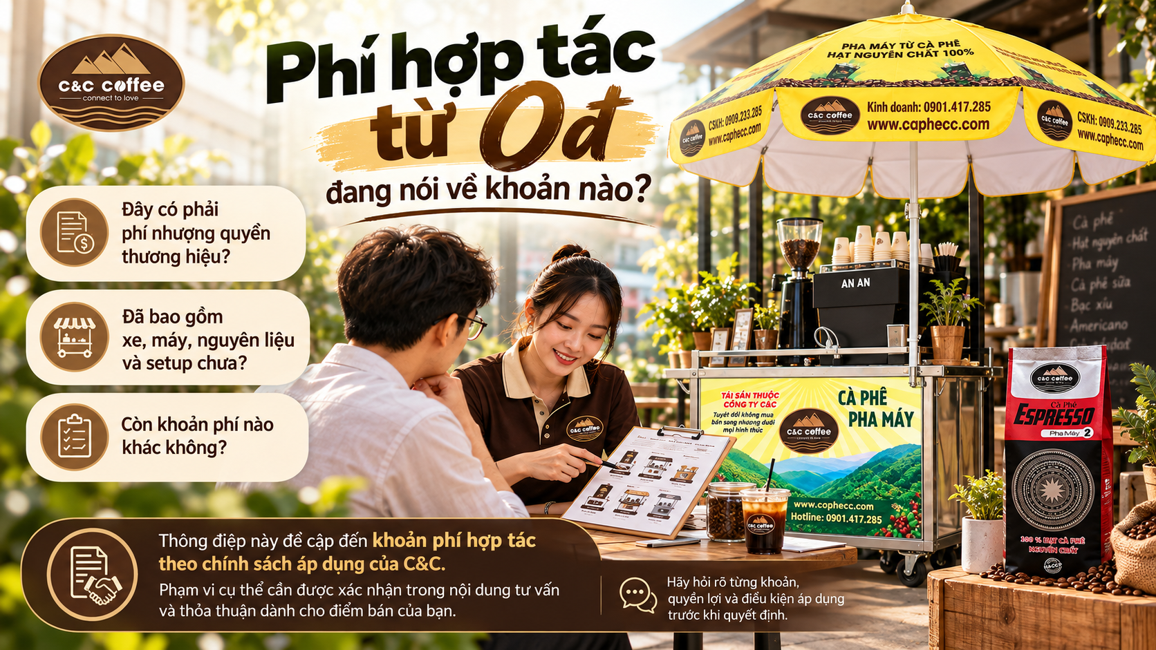 “Phí hợp tác từ 0đ” đang nói về khoản nào?