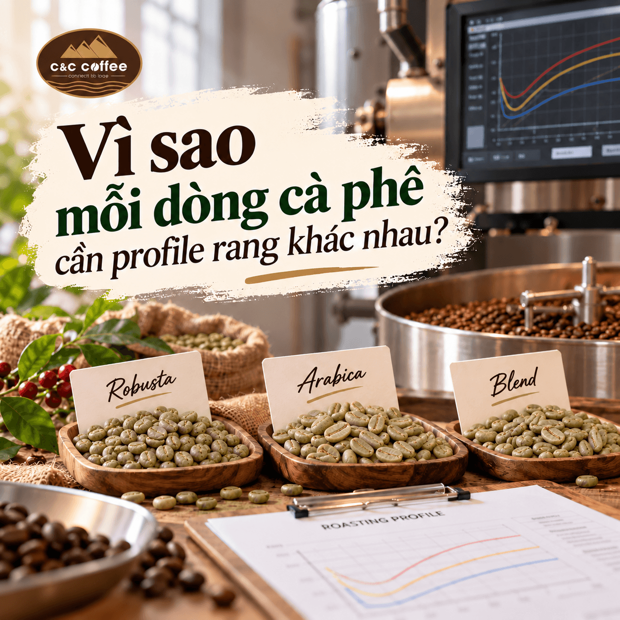 Vì sao mỗi dòng cà phê cần profile rang khác nhau?