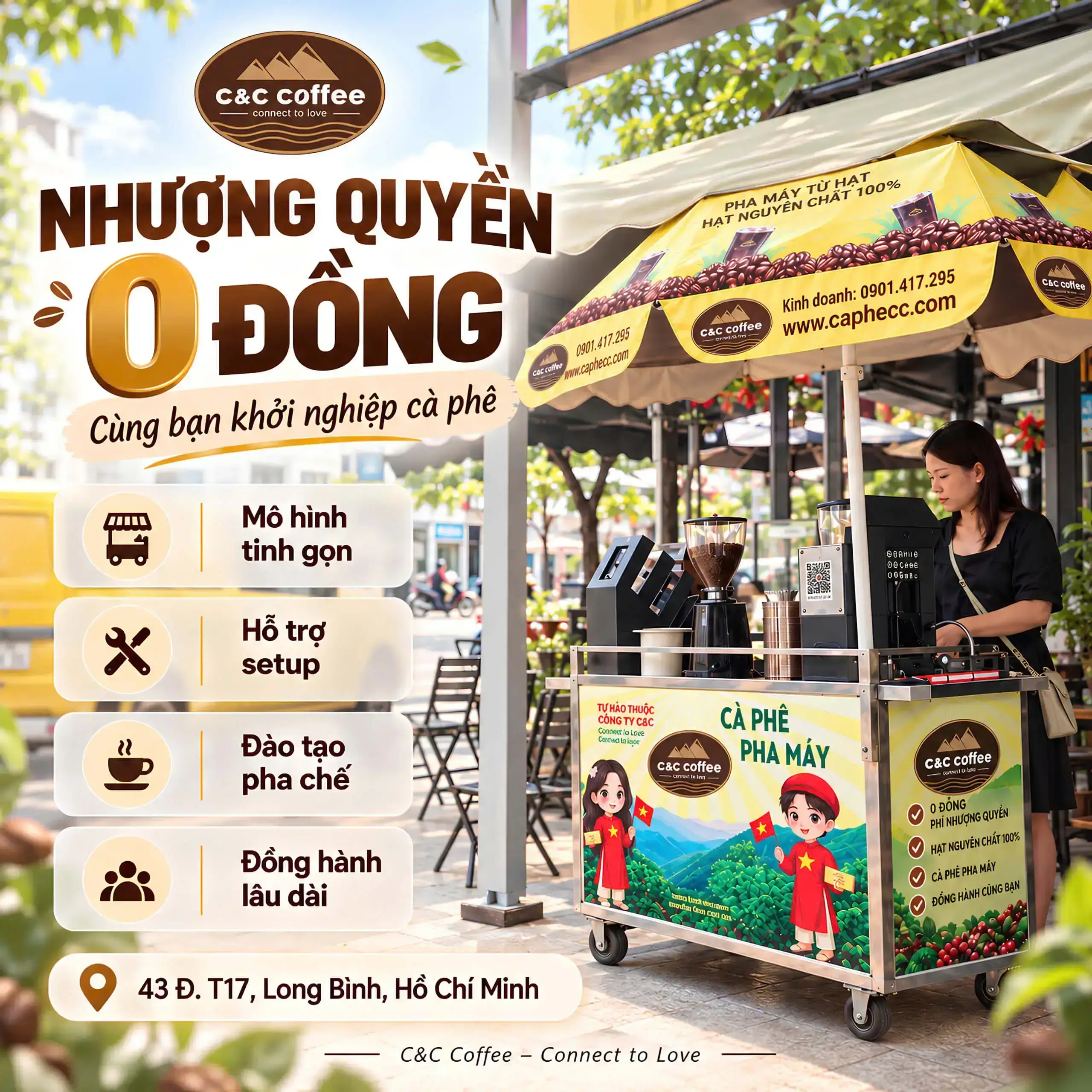 C&C Coffee có thêm điểm bán tại 43 Đường T17, Long Bình, TP.HCM