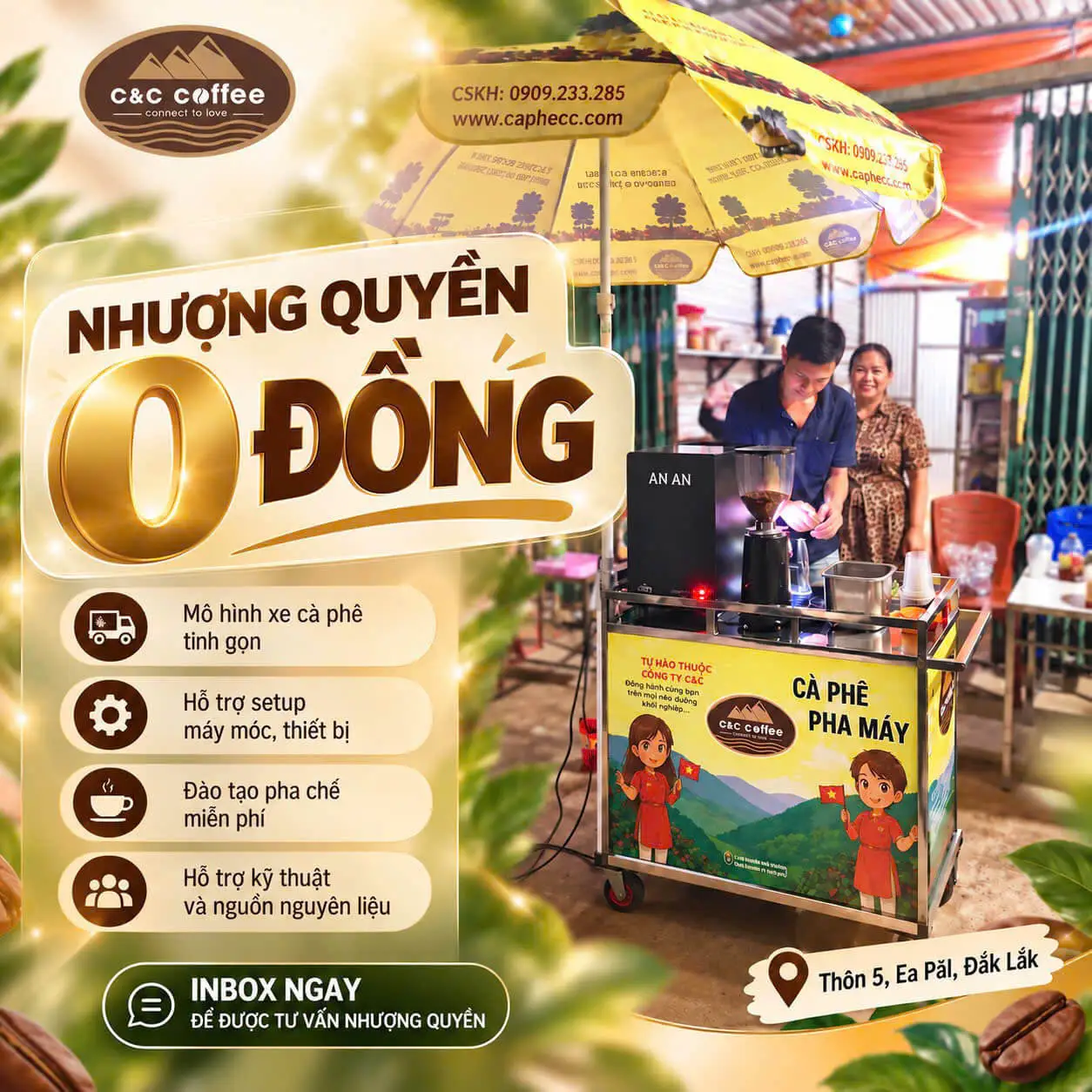 C&C Coffee có thêm điểm bán tại Thôn 5, Ea Păl, Đắk Lắk